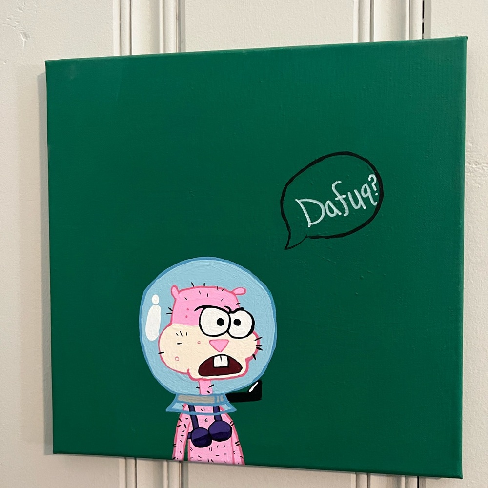 Handmade sandy cheeks canvas painting